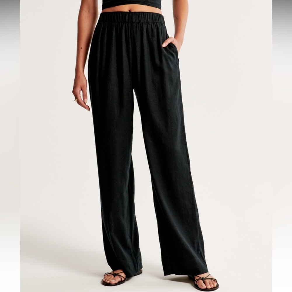 Linen Blend Pull-On Pants